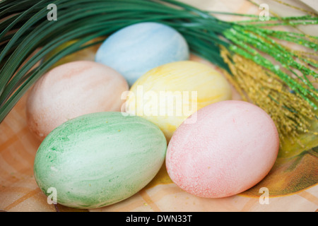 Easter eggs colored colorful pastel color colour Stock Photo