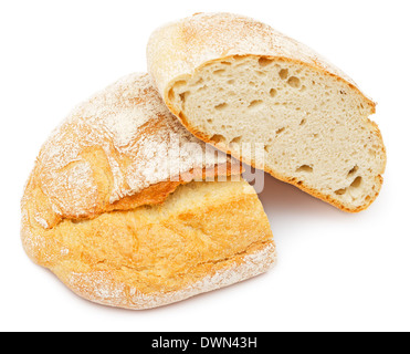Fresh baked whole-wheat bread isolated on white background Stock Photo