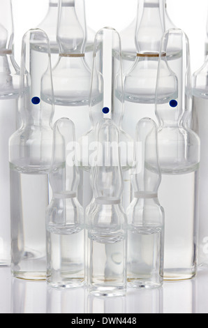 ampules, vials close up on white background Stock Photo