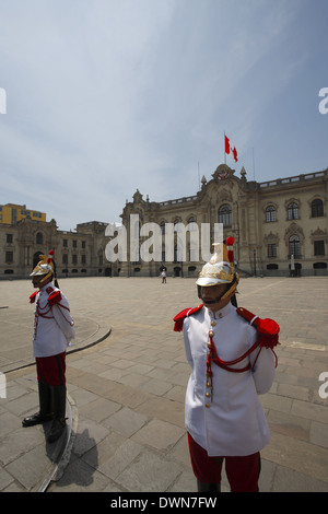 The Government Palace of Peru, known as House of Pizarro, Lima, Peru Stock Photo