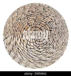 spherical view of medieval cobble stone pavement on piazza trento trieste, Ferrara, Italy Stock Photo