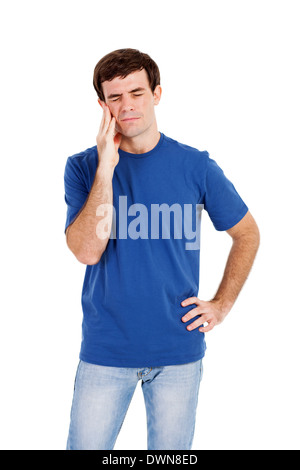 man having toothache isolated on white Stock Photo