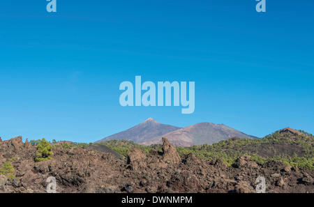 Pico del Teide or Mount Teide, volcanic landscape, Parque Nacional de las Cañadas del Teide, Teide National Park, UNESCO World Stock Photo