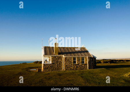 Coastguard hut at Rhossili Bay, Gower Peninsula, South Wales, United Kingdom Stock Photo