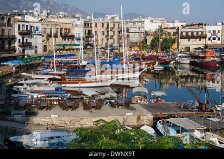 Kyrenia Harbor in the early morning. The Turkish Republic of Northern Cyprus. Stock Photo