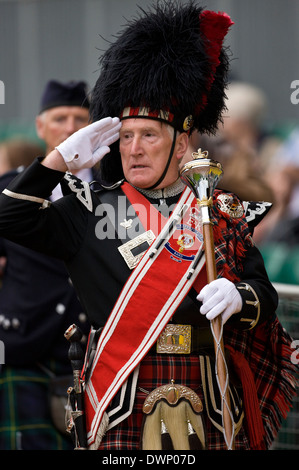 Pipe Major at the Cowal Gathering Highland Games near Dunoon on the Cowal Peninsula in Scotland Stock Photo