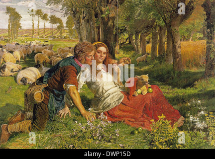 William Holman Hunt - The Hireling Shepherd Stock Photo