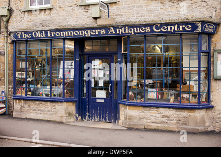 The Old Ironmongers Antique Centre shop front in Lechlade, Cotswolds, Gloucestershire, England Stock Photo