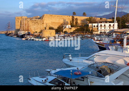 Kyrenia Castle and harbor at Kyrenia (Girne) in the Turkish Republic of Northern Cyprus. Stock Photo