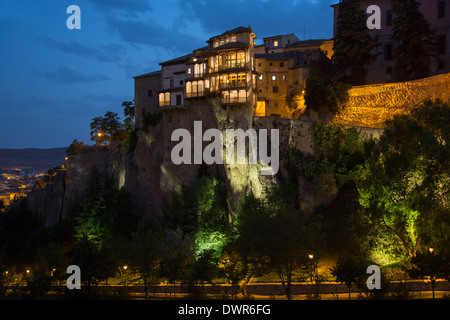 The hanging houses in the city of Cuenca in the La Mancha region of central Spain. Stock Photo