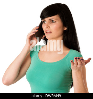 Beautiful young woman with cell phone Stock Photo