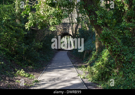 The Harborne Walkway which is a footpath running along the old railway line which linked Harborne with Birmingham New Street Stock Photo