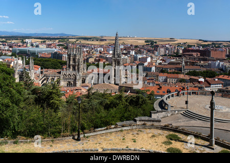 Burgos Cathedral and the city of Burgos in the Castilla-y-Leon region of northern Spain. Stock Photo