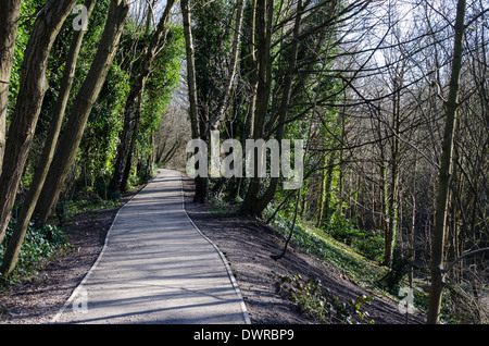 The Harborne Walkway which is a footpath running along the old railway line which linked Harborne with Birmingham New Street Stock Photo