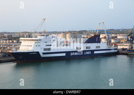 Grimaldi Lines Ro-Ro ferry mv Catania berthed in Civitavecchia Italy Stock Photo