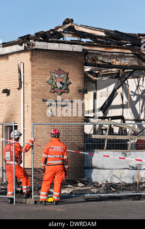 Downham Market fire station destroyed by fire Stock Photo