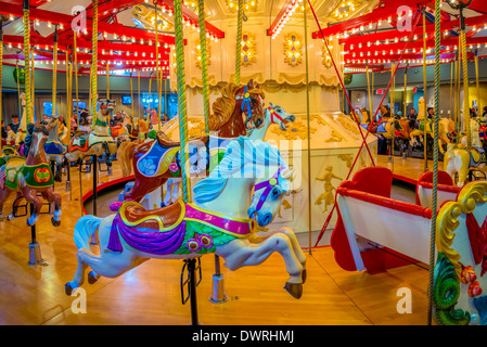 The Parker Carousel, Burnaby Village Museum, Burnaby, British Columbia, Canada Stock Photo