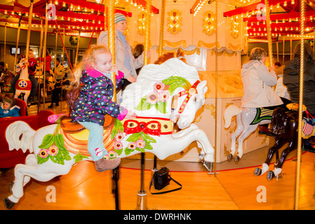 The Parker Carousel, Burnaby Village Museum, Burnaby, British Columbia, Canada Stock Photo