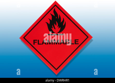 Hazard Warning Sign - Flammable substances Stock Photo