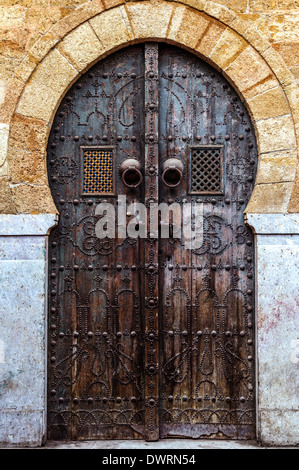 North Africa, Tunisia, Tunis. Typical traditional Tunisian door. Stock Photo