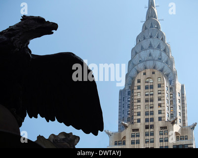 The Chrysler Building and Eagle atop Grand Central Station New York USA Stock Photo