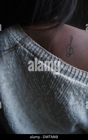 Treble clef tattoo hi-res stock photography and images - Alamy