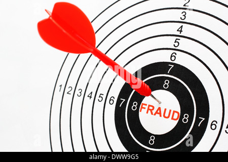 Fraud text on target Stock Photo