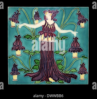 Flora's Train Ceramic Tile With Flower Fairy Stock Photo