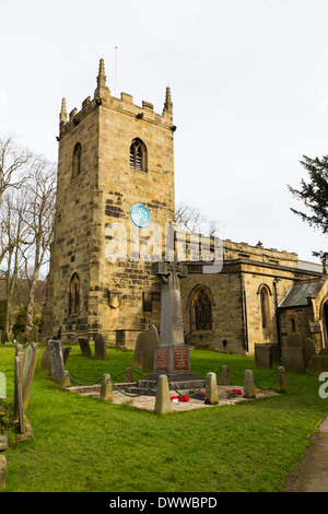 Saint Lawrence Parish Church, plague village of Eyam, Peak District, Derbyshire Stock Photo