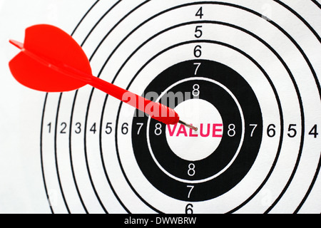 Value text in target Stock Photo