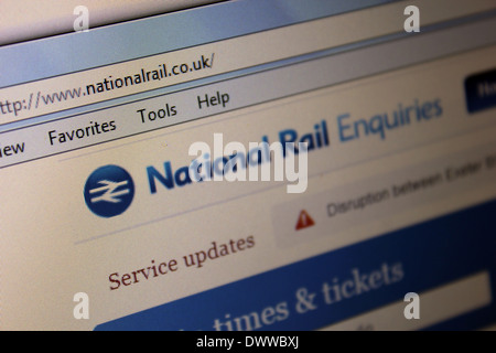 National Rail Enquiries website Stock Photo