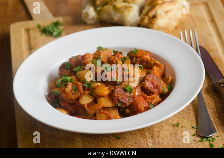 Pork and chorizo stew Stock Photo