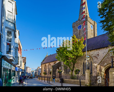 St Mary's Church on the High Street in the town centre, Tenby, Pembrokeshire, Wales, UK Stock Photo