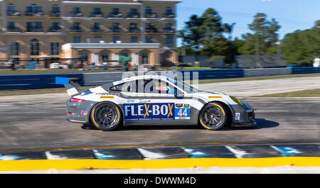 Sebring, FL, USA. 13th Mar, 2014. Sebring, FL - Mar 13, 2014: The Magnus Racing Porsche takes to the track on Continental tires for a practice session for the 12 Hours of Sebring at Sebring International Raceway in Sebring, FL. Credit:  csm/Alamy Live News Stock Photo