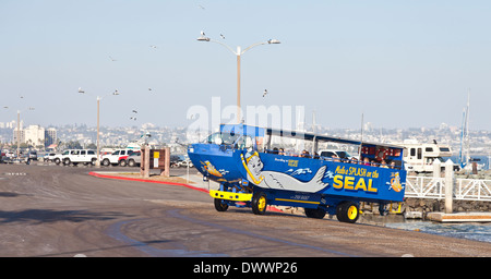 A Hydra-terra amphibious vehicle comes ashore on Shelter Island, Point