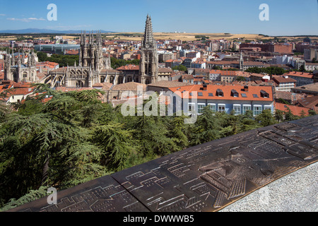 Burgos Cathedral and the city of Burgos in the Castilla-y-Leon region of northern Spain. Stock Photo