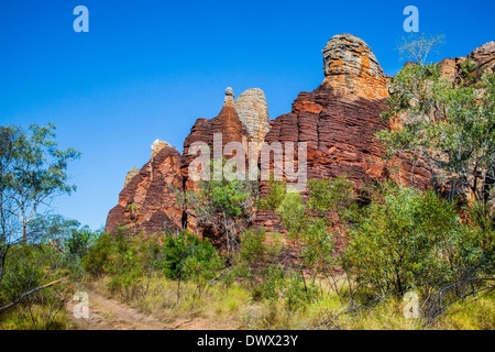 Australia, Northern Territory, Limmen National Park, the towers, pillars and pinnacles of the Western Lost City. Stock Photo