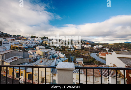 Balcony view of the Spanish village of Castillo De Locubin in the district of Jaen Stock Photo