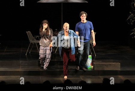 Madeleine Martin, Mary McCann and Gareth Saxe Opening night curtain call for the Atlantic Theatre Company production of ‘Harper Regan’, held at the Linda Gross Theater. Featuring: Madeleine Martin, Mary McCann and Gareth Saxe Where: New York City, United Stock Photo