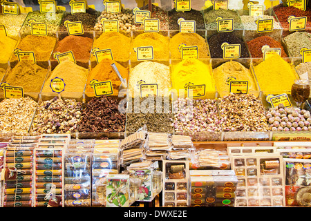 Stall in the Egyptian bazaar; Spice bazaar; Misir Carsisi, Eminonu; Istambul Stock Photo