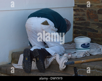 House painter at work Stock Photo