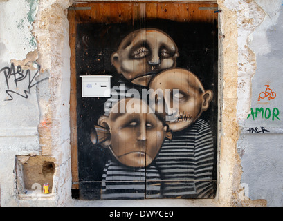 Graffitti seen on a wall in the Spanish island of Majorca Stock Photo