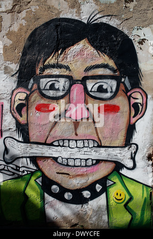 Graffitti seen on a wall in the Spanish island of Majorca Stock Photo