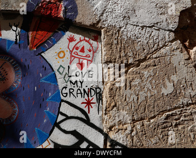 Graffitti seen on a wall in the Spanish island of Majorca Stock Photo