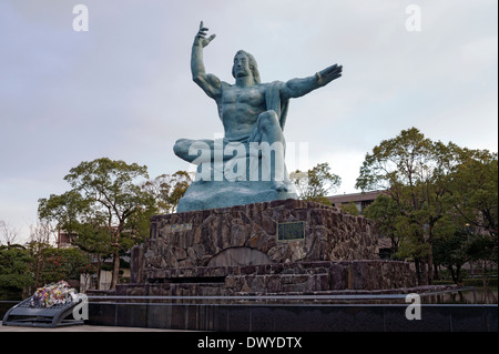 Peace Statue in Nagasaki, Nagasaki Prefecture, Japan Stock Photo