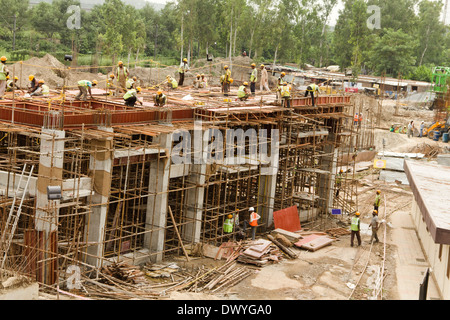 Indian Apartment building under construction Stock Photo