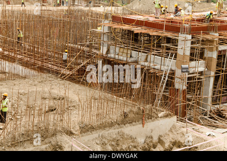 Indian Apartment building under construction Stock Photo