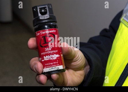 Berlin, Germany, employees of DB Sicherheit GmbH shows a pepper spray Stock  Photo - Alamy