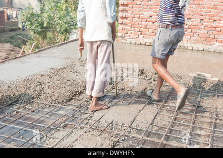 Indian Labours Working Stock Photo