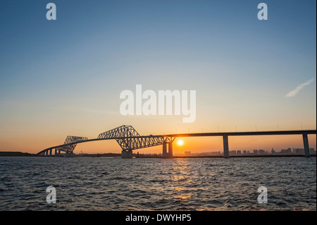 Sunset at Tokyo Gate Bridge, Tokyo, Japan Stock Photo